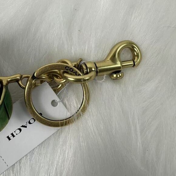 Coach Small Resin Apple Bag Charm In Brass / Red Multi NWT CY399 - Picture 9 of 9